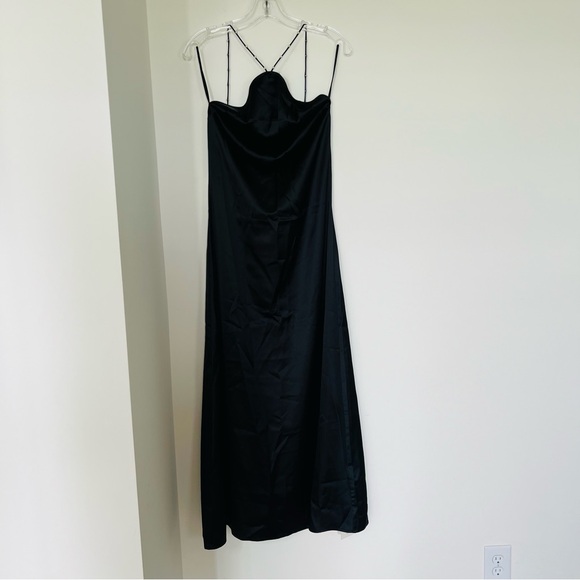Commense Hold My Pearls Open Back Satin Long Dress Sz XS - Picture 15 of 16